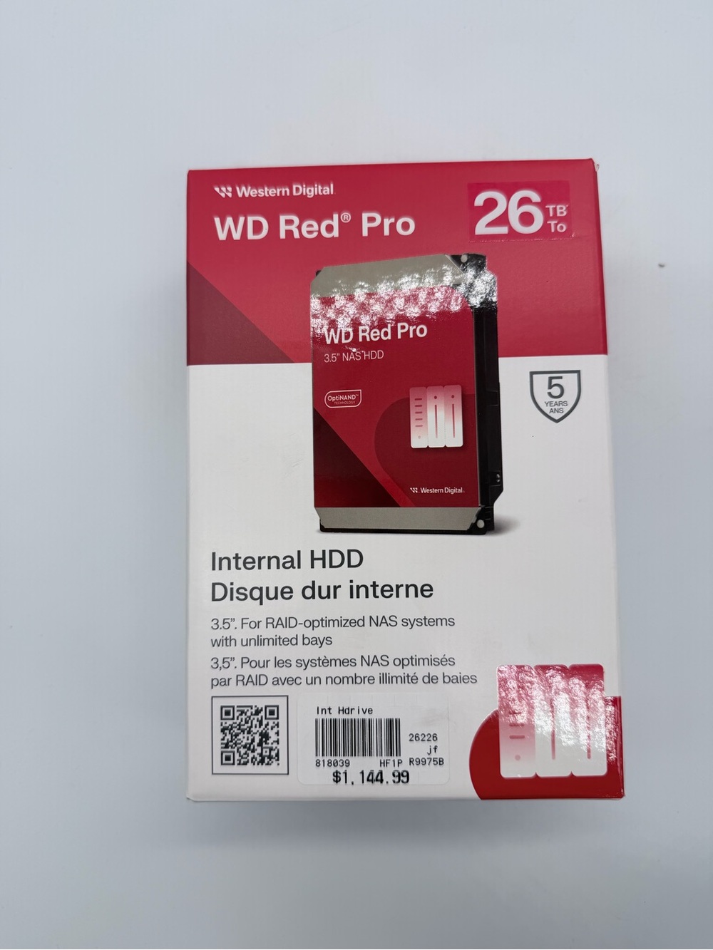 Western Digital WD Red Pro 26TB Internal HDD - Red & White